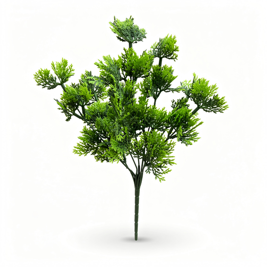Buchet artificial cu frunze rotunde lucioase, 30 cm, verde, Ruyidecor