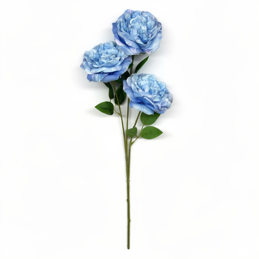 Crenguță Florală Artificială cu 3 Bujori 80 cm, Diverse Culori, cu Frunze Decorative, pentru Decor Interior - 3
