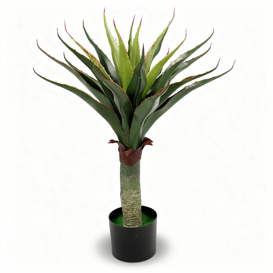 Planta artificiala decorativa Agave pe trunchi, 80 cm, ghiveci inclus - Default Title