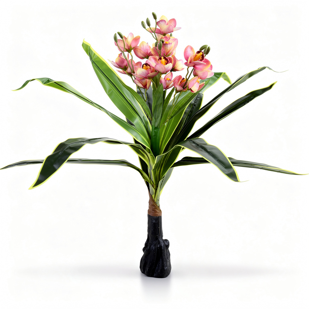 Planta orhidee artificiala decorativa, 85 cm, Ruyidecor - Roz somon