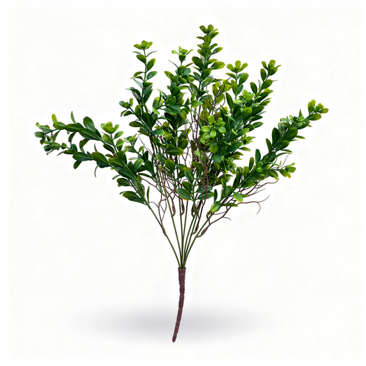 Buchet artificial tip buxus verde intens, 55 cm, Ruyidecor