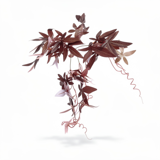 Ghirlanda artificiala curgatoare cu frunze lanceolate, 45 cm, verde sau bordo, Ruyidecor - Verde