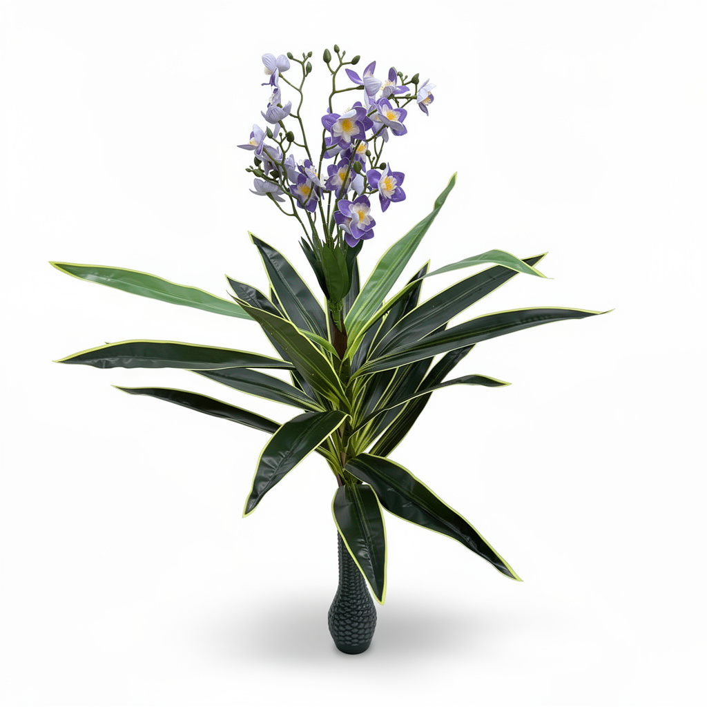 Planta artificiala decorativa cu flori, 140 cm, Ruyidecor - Mov