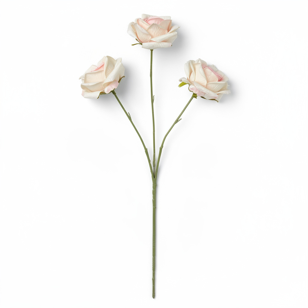 Crenguță Florală Artificială cu 3 Trandafiri 68 cm, Diverse Culori, pentru Decor Interior - 3