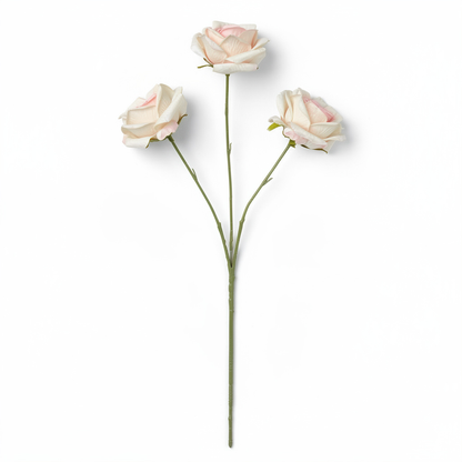 Crenguță Florală Artificială cu 3 Trandafiri 68 cm, Diverse Culori, pentru Decor Interior - 3