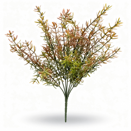 Buchet artificial cu ramuri fine decorative, 35 cm, 3 culori, Ruyidecor - Verde-bronz