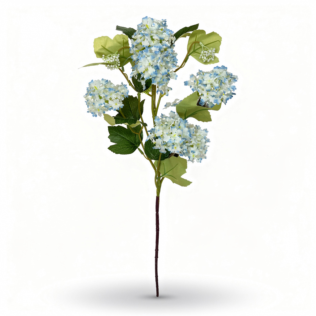 Crenguță Florală Artificială Tip Hortensie  88 cm, Diverse Culori, cu Frunze Decorative Verzi, pentru Decor Interior - 6