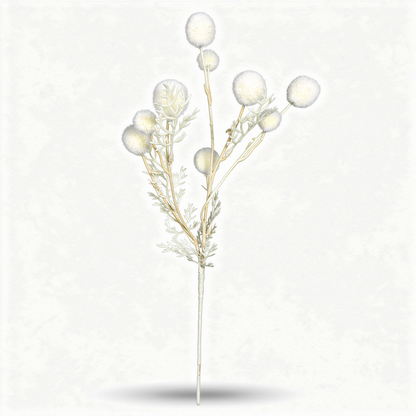 Floare Artificială Decorativă Tip Ramură cu Biluțe Pufoase, Diverse Culori, 1 buc - 3