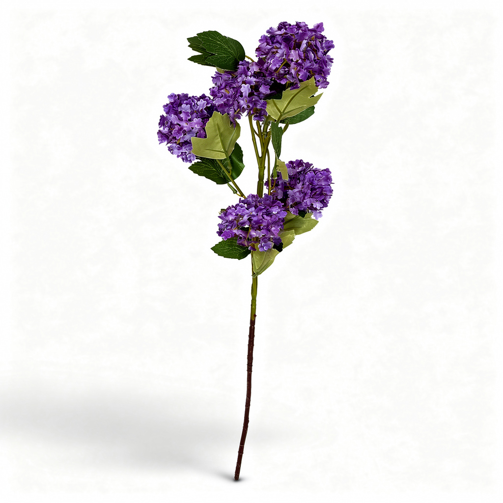 Crenguță Florală Artificială Tip Hortensie  88 cm, Diverse Culori, cu Frunze Decorative Verzi, pentru Decor Interior - 3
