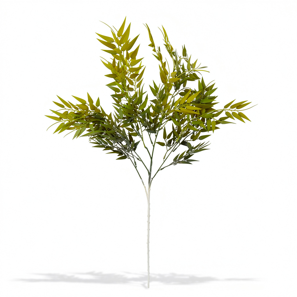 Ramura bambus artificiala, 85 cm, 4 culori, Ruyidecor - Verde-galbui