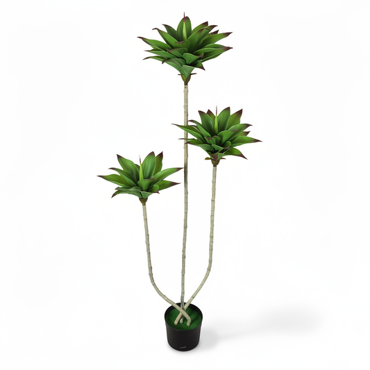 Plantă artificială decorativă Yucca cu 3 tulpini, 150 cm, ghiveci inclus