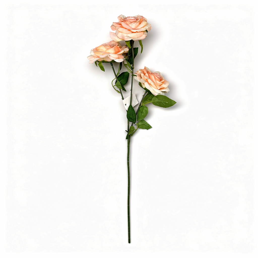 Crenguță Florală Artificială cu 3 Trandafiri 75 cm, Diverse Culori, cu Frunze Decorative, pentru Decor Interior - 5