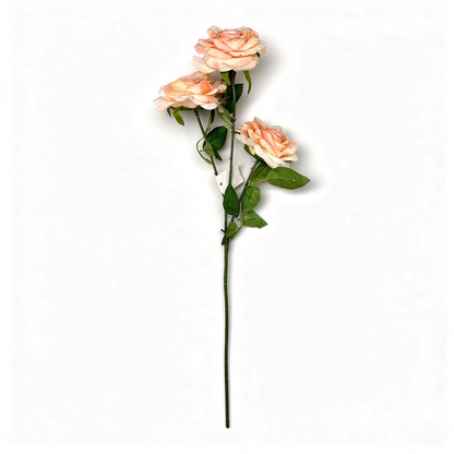 Crenguță Florală Artificială cu 3 Trandafiri 75 cm, Diverse Culori, cu Frunze Decorative, pentru Decor Interior - 5
