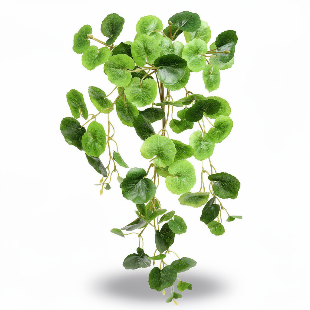 Planta Artificiala Cazatoare cu Frunze Decorative Rotunde, 56x30cm - Verde