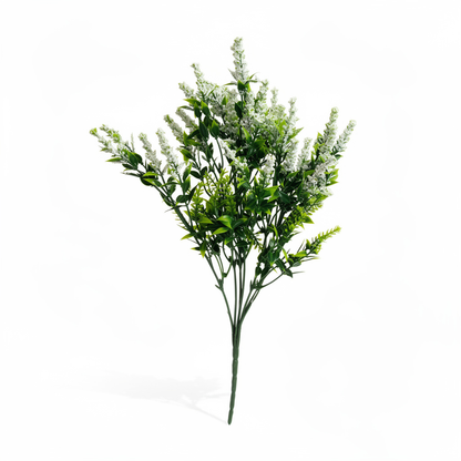 Buchet artificial cu flori mici, 30 cm, albastru, galben sau mov, Ruyidecor - Albastru