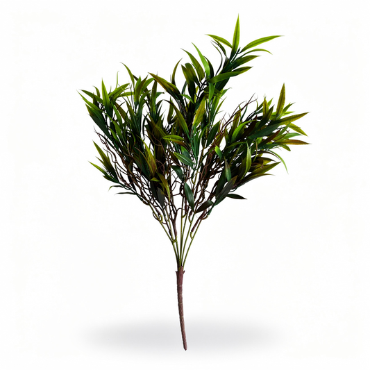 Buchet artificial cu frunze lanceolate bicolore, 55 cm, Ruyidecor