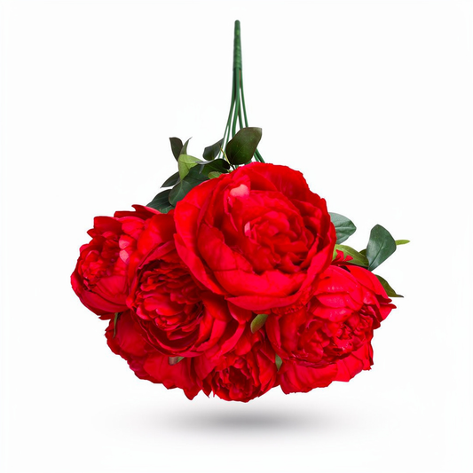 Floare Artificială Tip Bujor 45 cm, 7 Capete Florale - 1