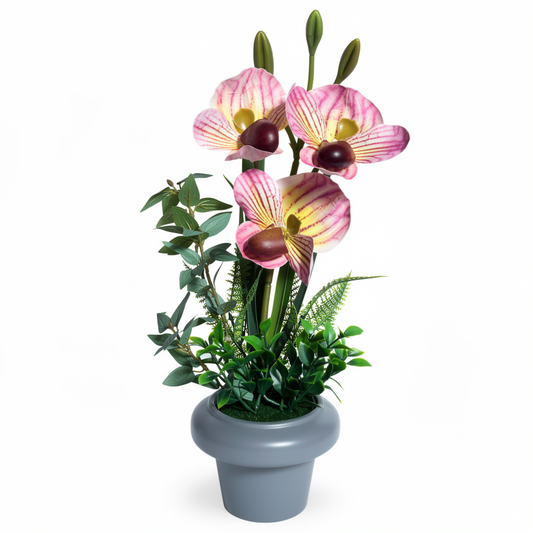 Orhidee decorativă artificială în ghiveci, 48 cm - 1