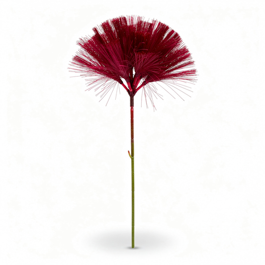 Floare artificiala decorativa tip puf, 75 cm, 6 culori, Ruyidecor - Bordo