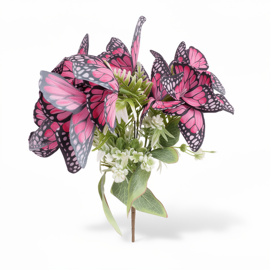 Buchet Artificial Decorativ cu Fluturi 45 cm, Diverse Culori, Design Unic și Elegant, 1 buc - 4