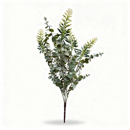 Buchet artificial de eucalipt cu spice dense, 55 cm, verde, Ruyidecor