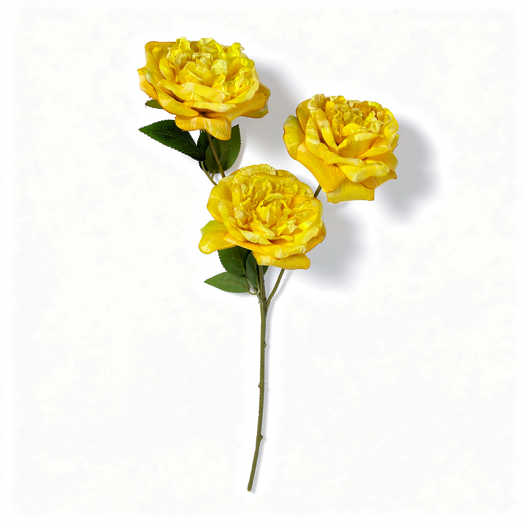Crenguță Florală Artificială cu 3 Bujori 80 cm, Diverse Culori, cu Frunze Decorative, pentru Decor Interior - 5