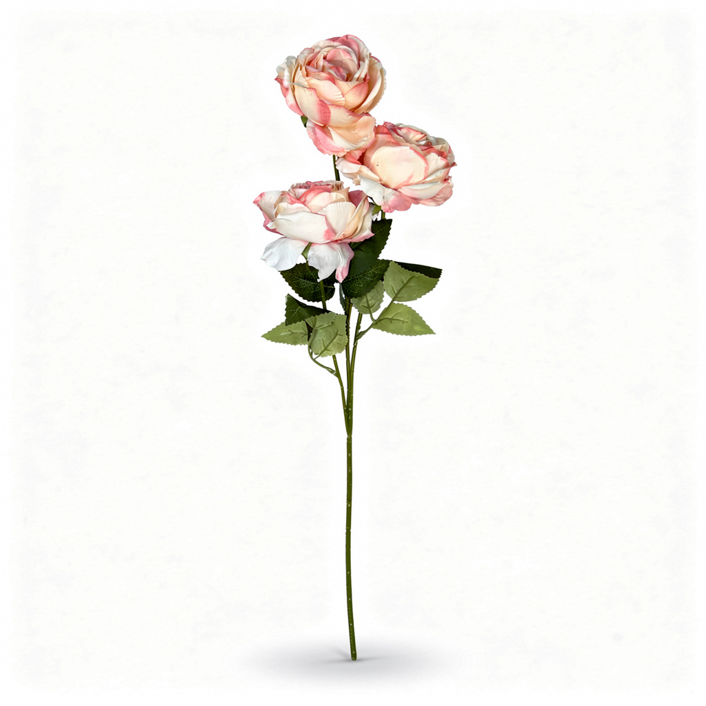 Crenguță Florală Artificială cu 3 Bujori 80 cm, Diverse Culori, cu Frunze Decorative, pentru Decor Interior - 6
