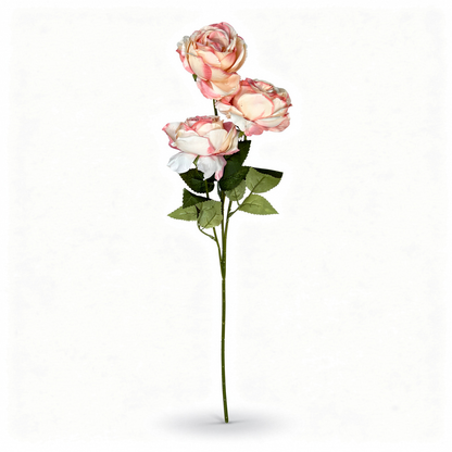 Crenguță Florală Artificială cu 3 Bujori 80 cm, Diverse Culori, cu Frunze Decorative, pentru Decor Interior - 6