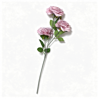 Crenguță Florală Artificială cu 3 Trandafiri 75 cm, Diverse Culori, cu Frunze Decorative, pentru Decor Interior - 2