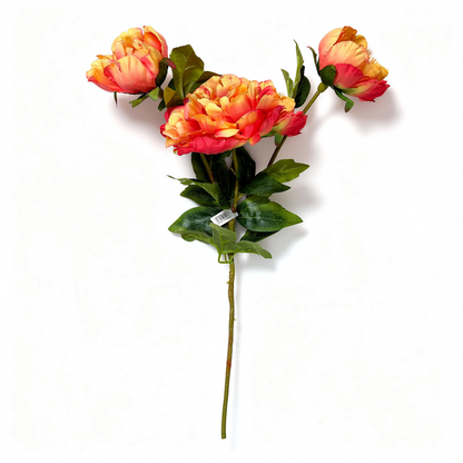 Crenguță Florală Artificială cu Bujori  85 cm, Diverse Culori, cu Frunze Decorative Verzi, pentru Decor Interior - 4