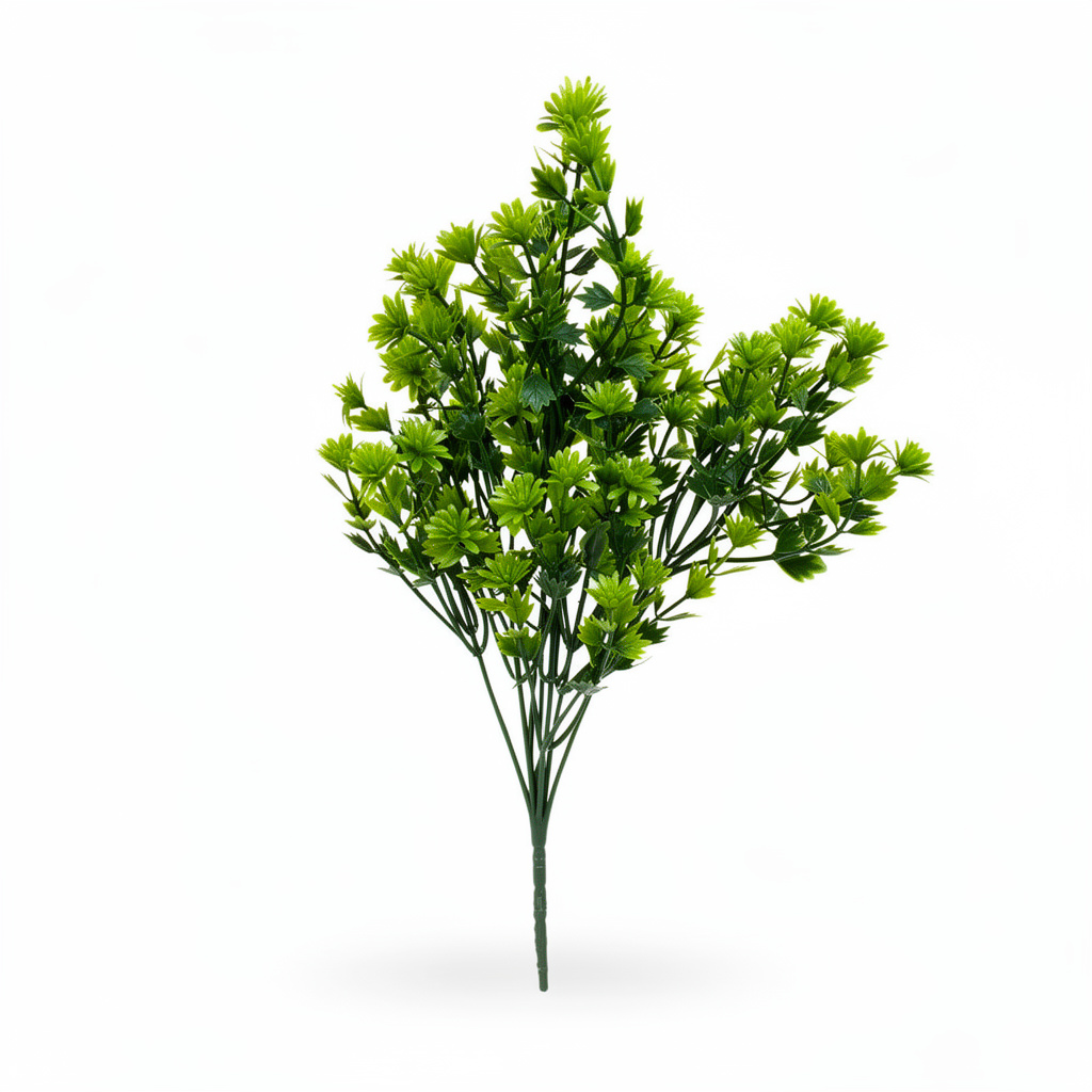 Buchet artificial decorativ cu flori mici, 35 cm, alb sau verde, Ruyidecor - Verde