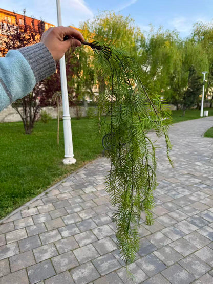 Planta artificiala curgatoare tip asparagus, 85 cm, verde, Ruyidecor