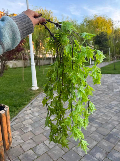 Planta artificiala curgatoare cu frunze decorative, 80 cm, verde, Ruyidecor