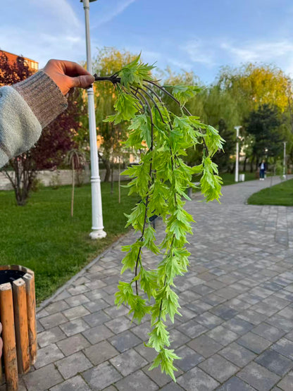 Planta artificiala curgatoare cu frunze decorative, 80 cm, verde, Ruyidecor