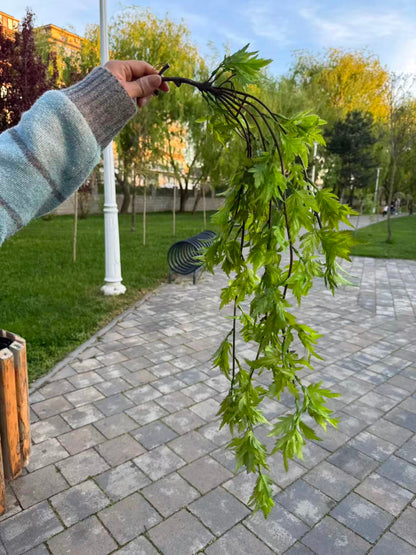 Planta artificiala curgatoare cu frunze decorative, 80 cm, verde, Ruyidecor