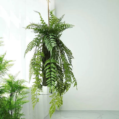 Planta artificiala suspendata tip feriga, 85 cm, verde, Ruyidecor