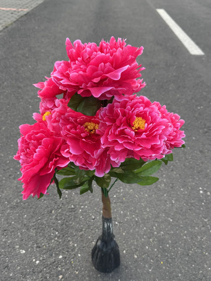 Planta bujor artificiala bogata, 85 cm, Ruyidecor