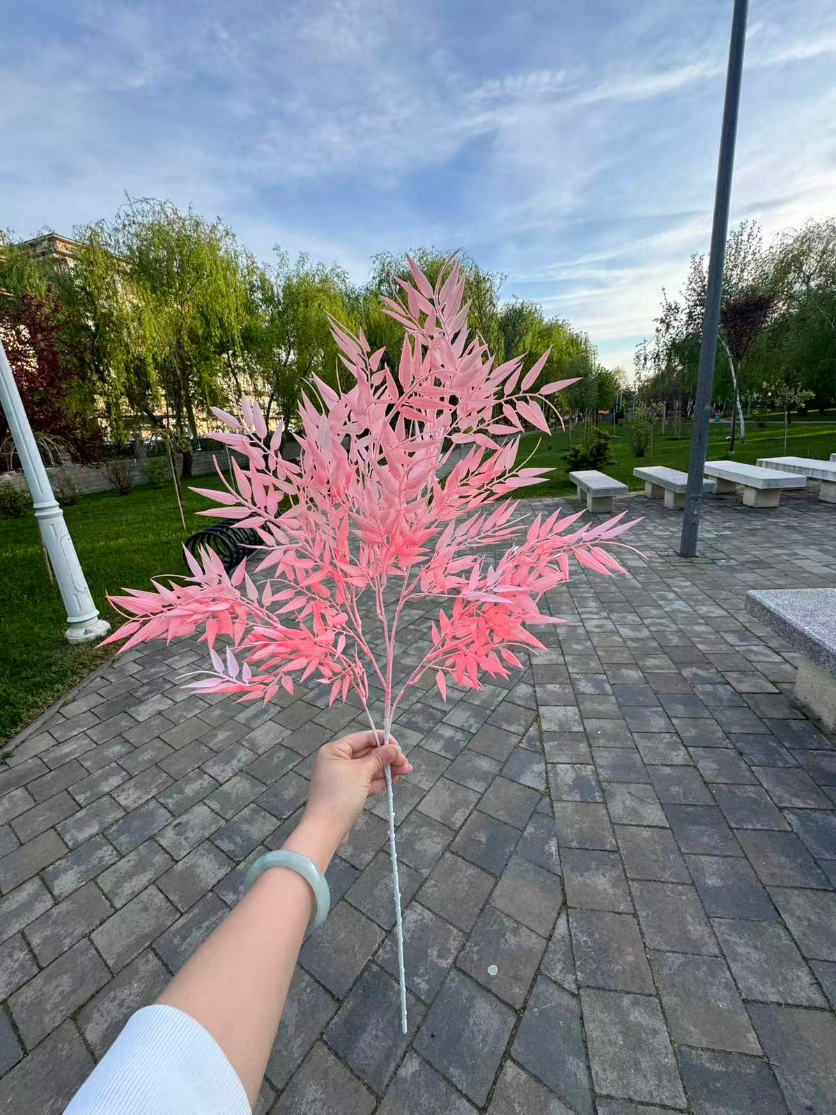 Ramura bambus artificiala, 85 cm, 4 culori, Ruyidecor