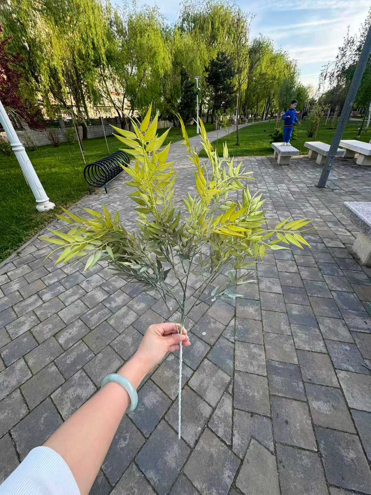 Ramura bambus artificiala, 85 cm, 4 culori, Ruyidecor