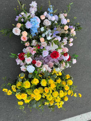 Aranjament floral artificial decorativ, 75x50 cm, diverse culori, Ruyidecor