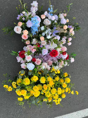 Aranjament floral artificial decorativ, 75x50 cm, diverse culori, Ruyidecor