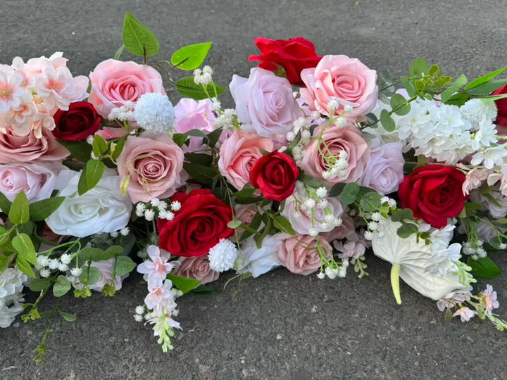 Aranjament floral artificial pentru evenimente, 2 m x 40 cm, diverse culori, 1 bucata, Ruyidecor