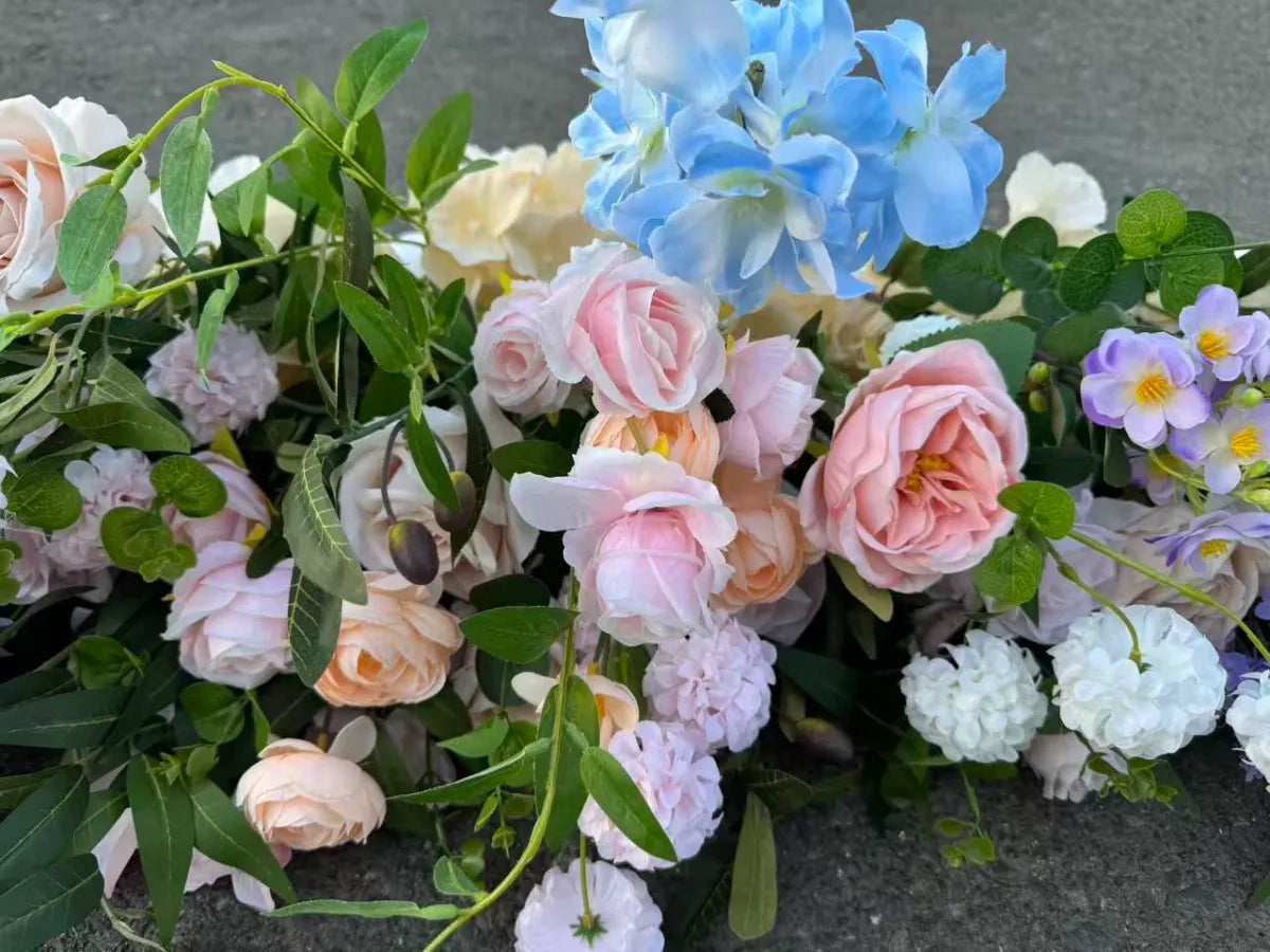 Aranjament floral artificial pentru evenimente, 2 m x 40 cm, diverse culori, 1 bucata, Ruyidecor