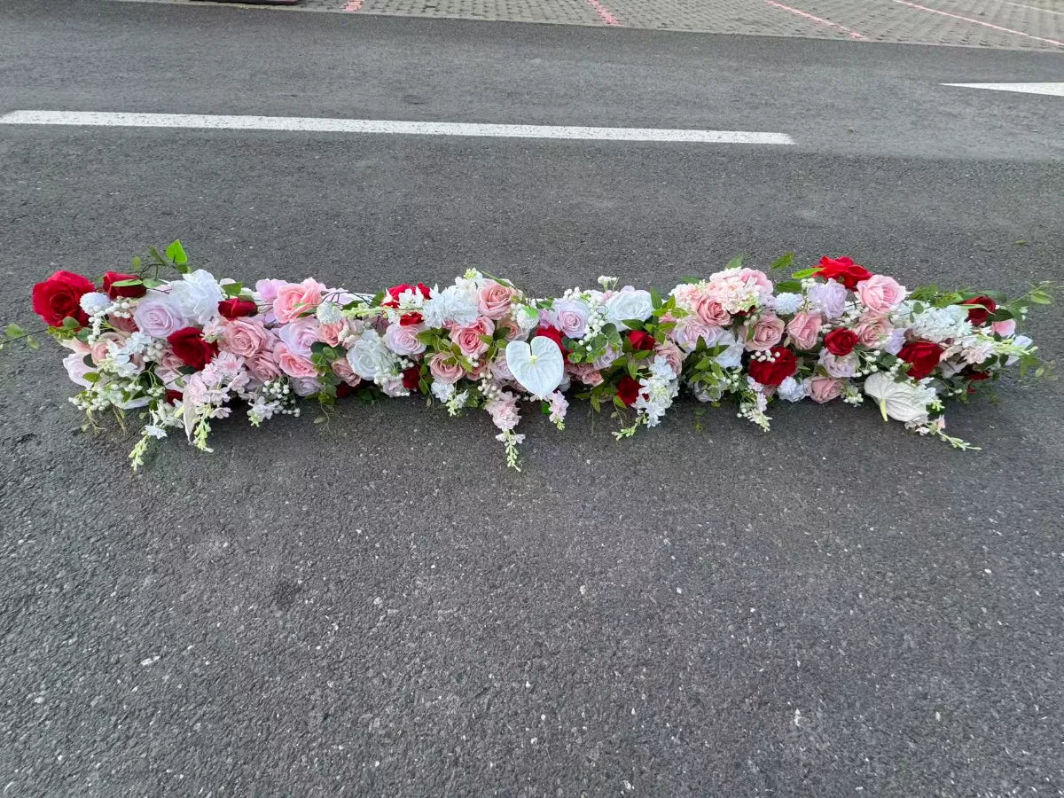 Aranjament floral artificial pentru evenimente, 2 m x 40 cm, diverse culori, 1 bucata, Ruyidecor
