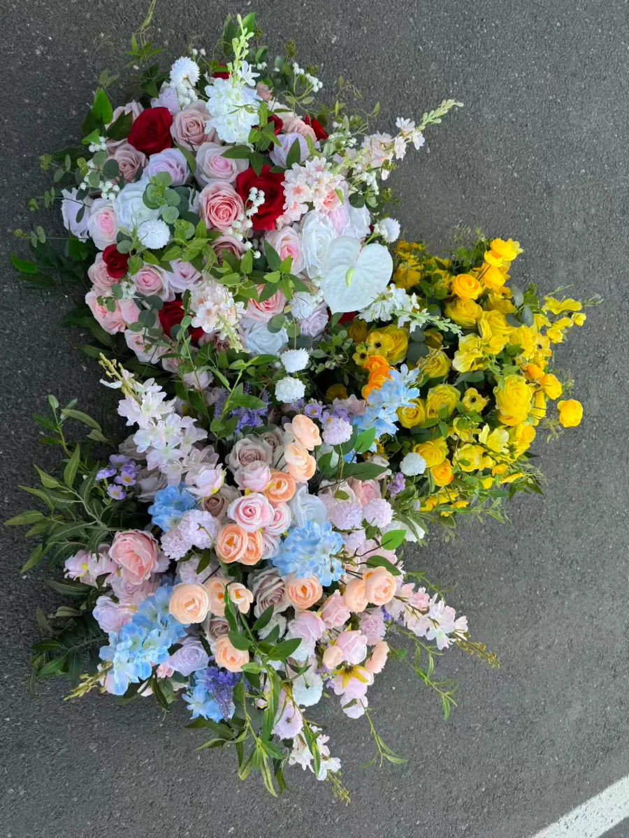 Aranjament floral regal cu flori artificiale, 60x60 cm, diverse culori, Ruyidecor