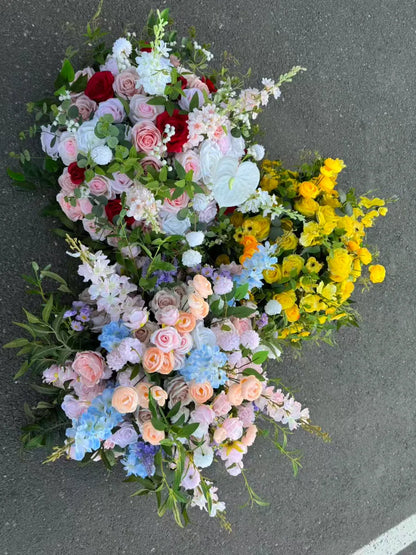Aranjament floral regal cu flori artificiale, 60x60 cm, diverse culori, Ruyidecor