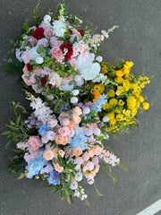 Aranjament floral regal cu flori artificiale, 60x60 cm, diverse culori, Ruyidecor