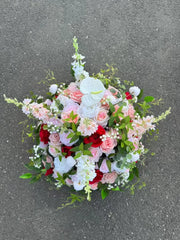Aranjament floral regal cu flori artificiale, 60x60 cm, diverse culori, Ruyidecor