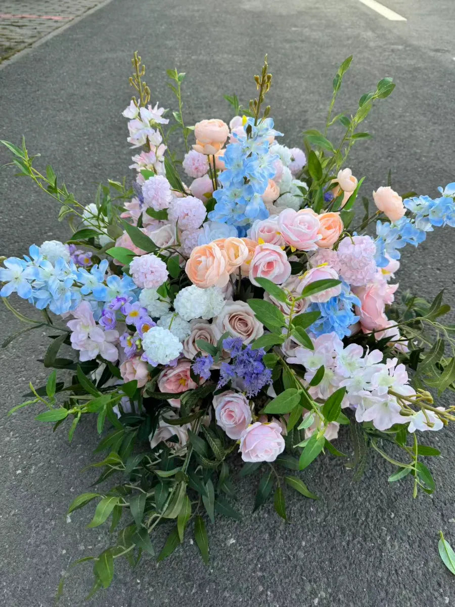 Aranjament floral regal cu flori artificiale, 60x60 cm, diverse culori, Ruyidecor
