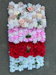 Panou decorativ cu flori artificiale Diverse Culori, 60x40 cm, Ruyidecor